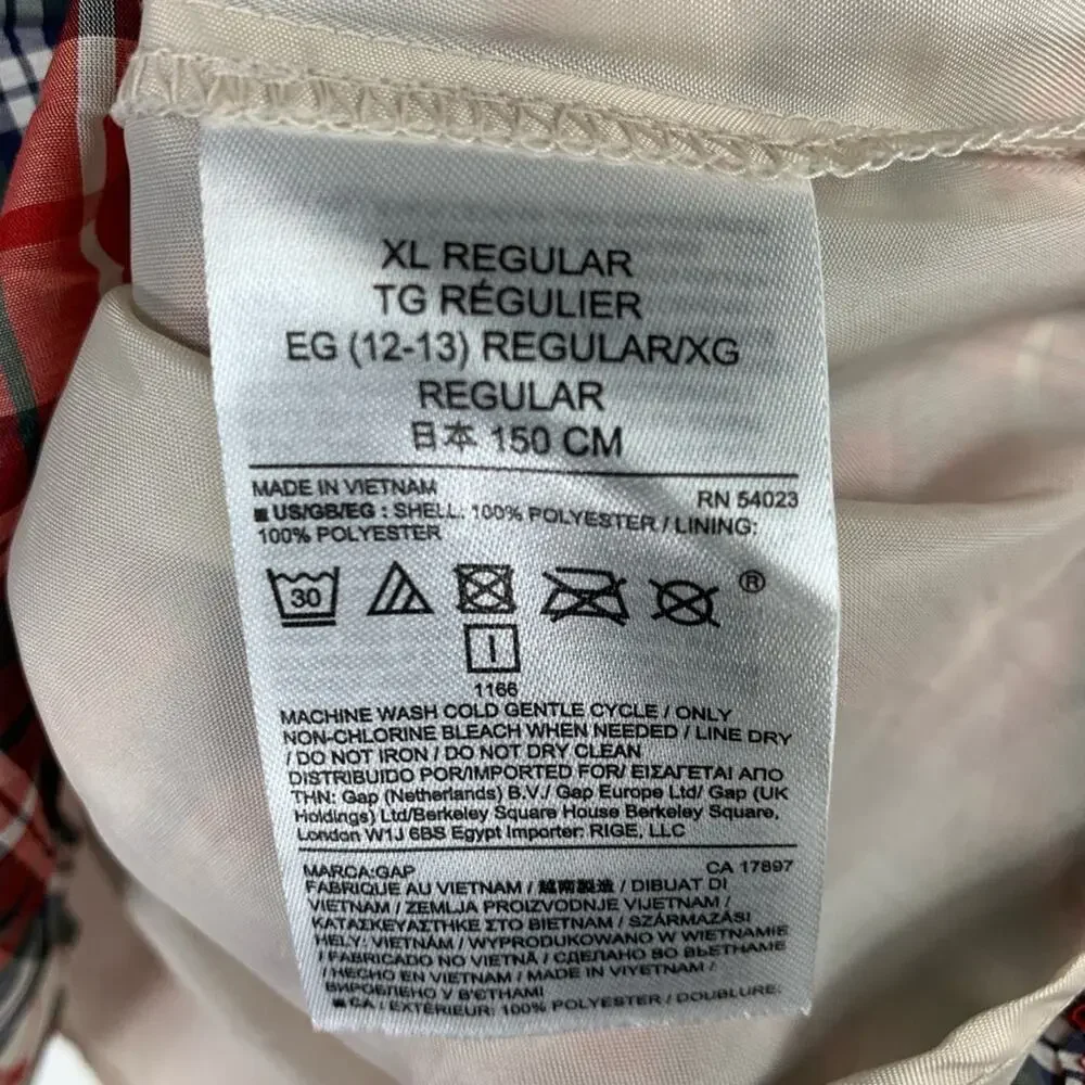 GAP Kids Plaid Accordion Pleat Midi Skirt XL